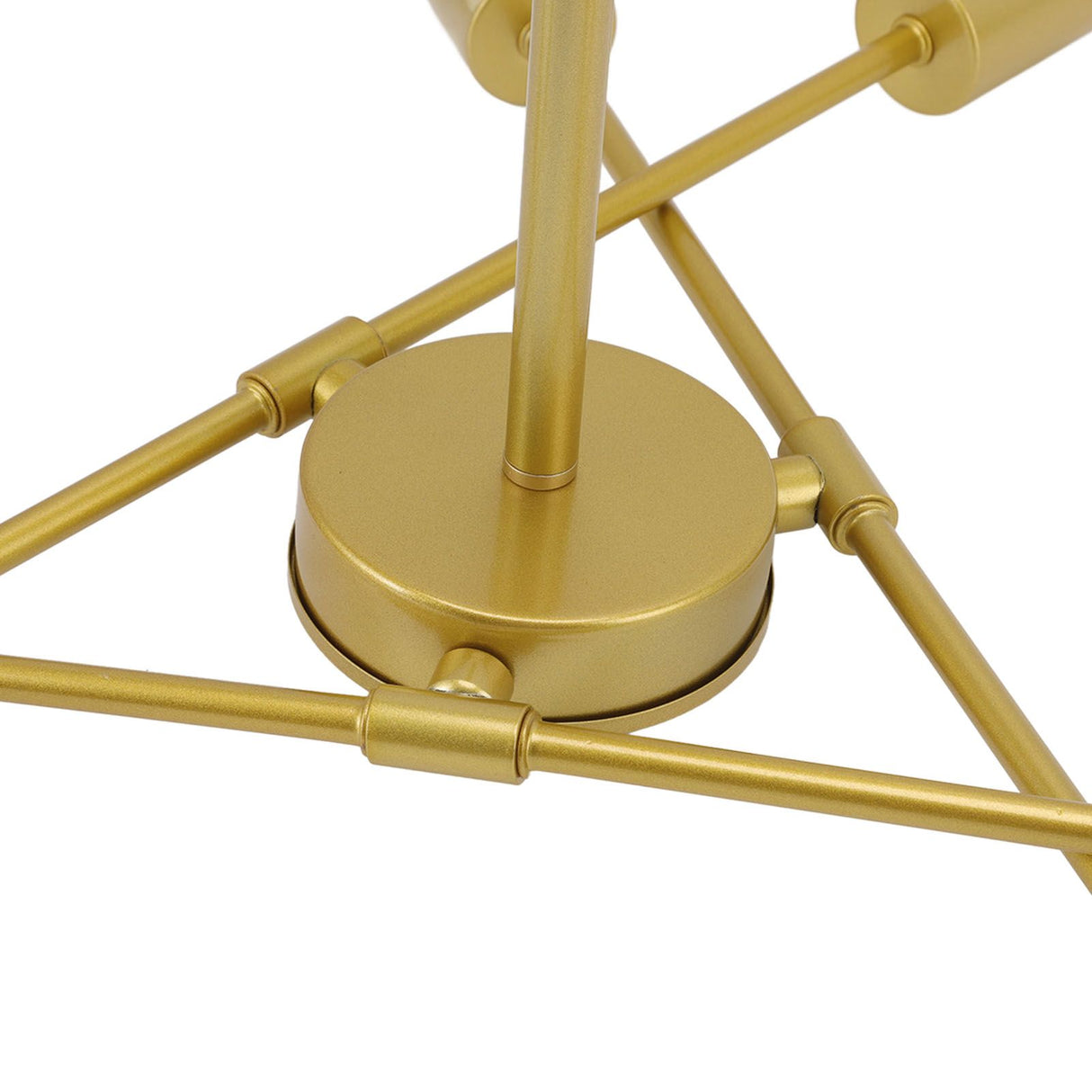 Retro Industrial 6 Light Semi Flush Mount Ceiling Light Fixture Modern Sputnik Chandelier for Art Restaurant Bar Bedroom110‑220V Golden