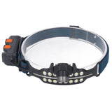 LED Headlamp Induction Type C Charging Red LED Warning Adjustable Head Flashlight for Work Camping - Front View