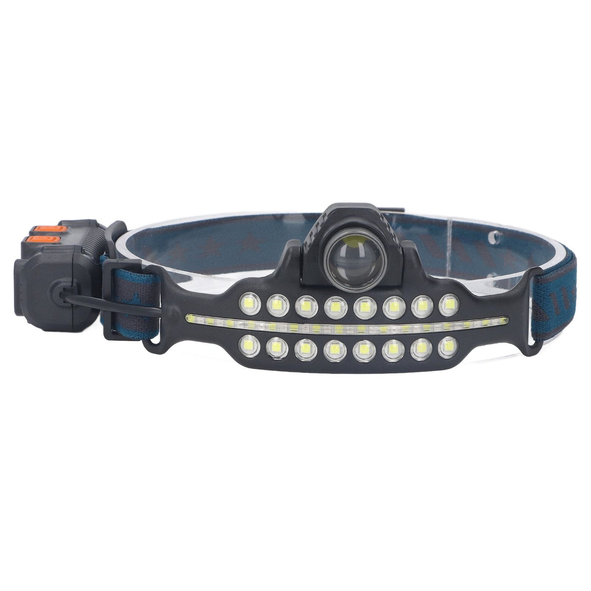 LED Headlamp Induction Type C Charging Red LED Warning Adjustable Head Flashlight for Work Camping