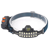 LED Headlamp Induction Type C Charging Red LED Warning Adjustable Head Flashlight for Work Camping - Low Angle