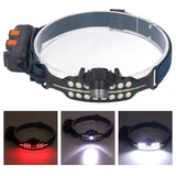 LED Headlamp Induction Type C Charging Red LED Warning Adjustable Head Flashlight for Work Camping
