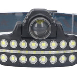 LED Headlamp Induction Type C Charging Red LED Warning Adjustable Head Flashlight for Work Camping