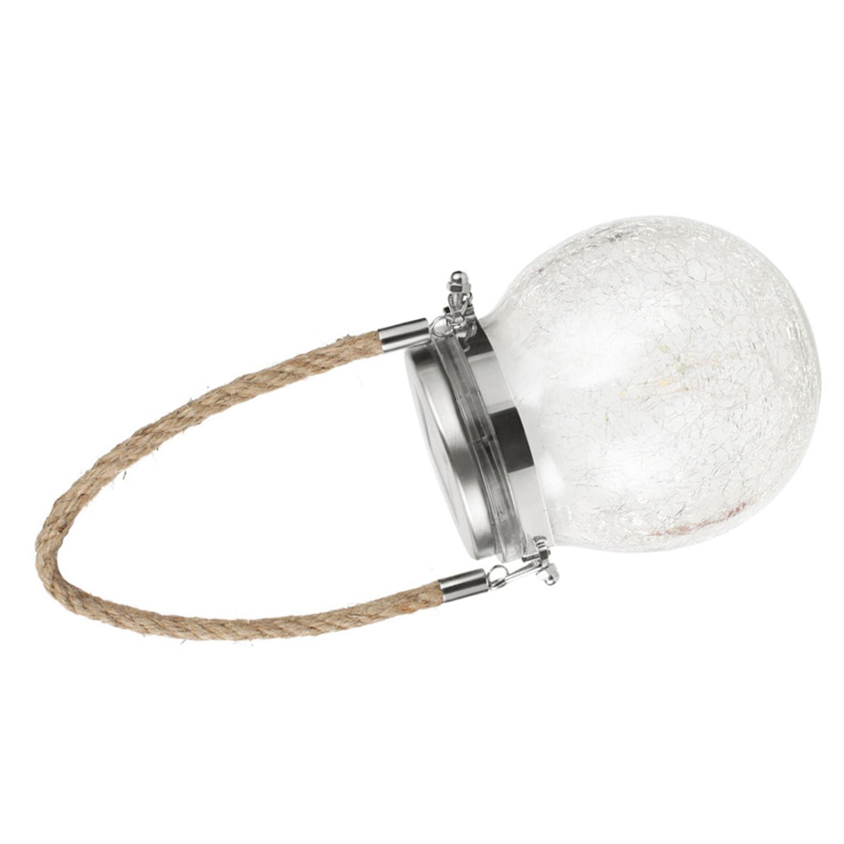 Hanging Solar Light Thickened Crackle Glass Style Waterproof Smar Sensor Hanging Solar Lantern for Garden Yard Pathway