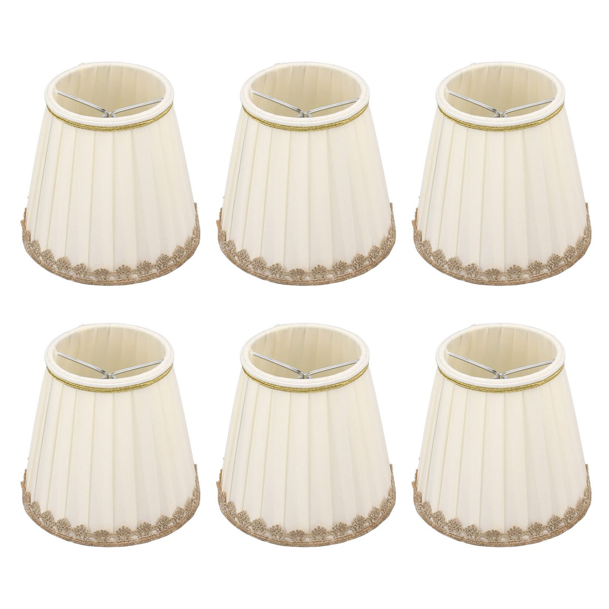 6PCS Candle Lamp Lampshade Clip On Fabrics Lampshades Set for Table Lamp Wall Lamp