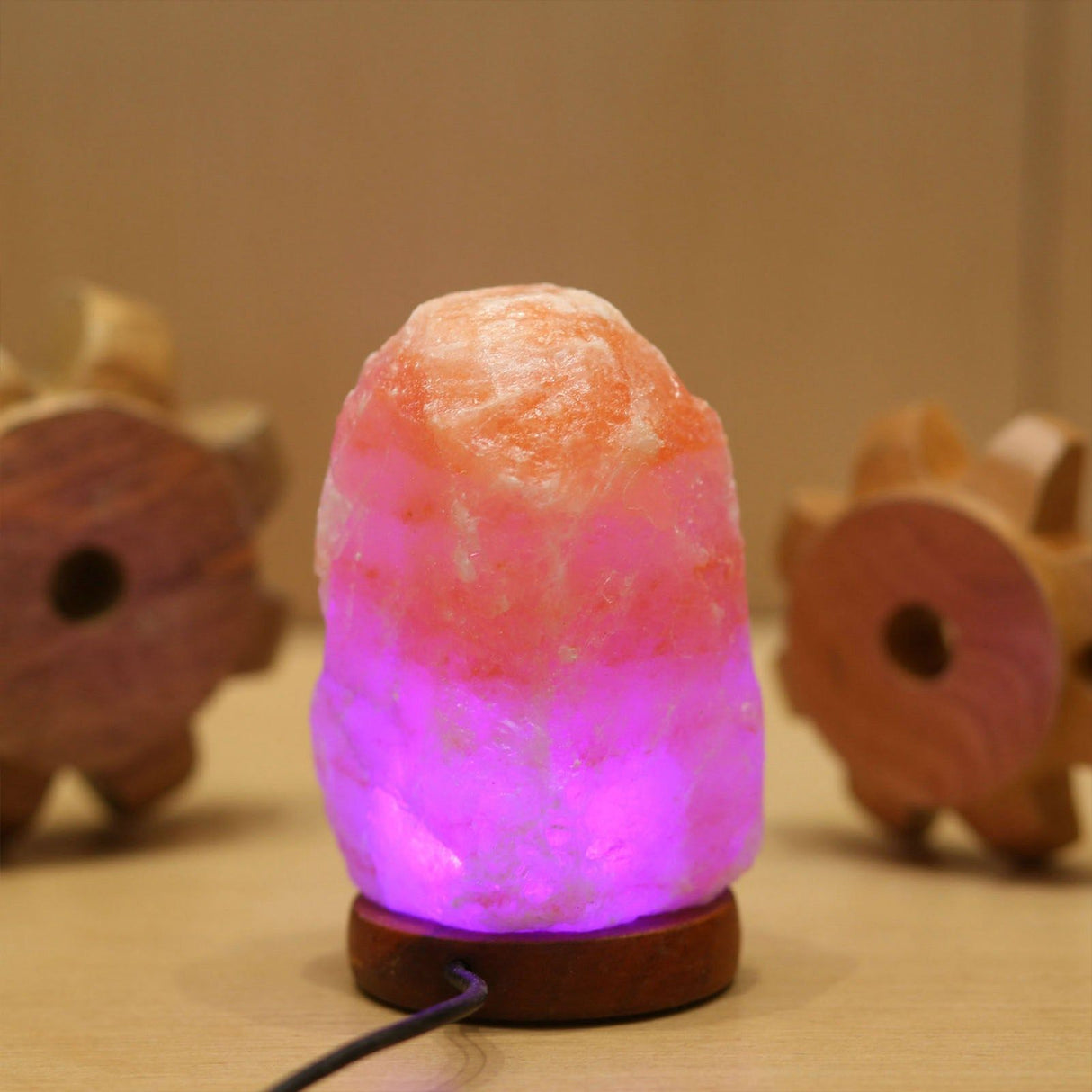 Himalayan Salt Lamp Colorful Changing LED Crystal Salt Lamp USB Power Natural Landscape Light