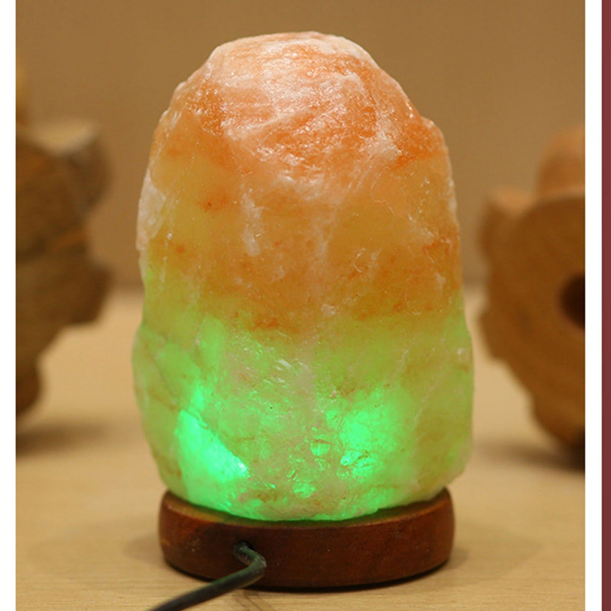 Himalayan Salt Lamp Colorful Changing LED Crystal Salt Lamp USB Power Natural Landscape Light