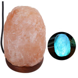 Himalayan Salt Lamp Colorful Changing LED Crystal Salt Lamp USB Power Natural Landscape Light - Low Angle