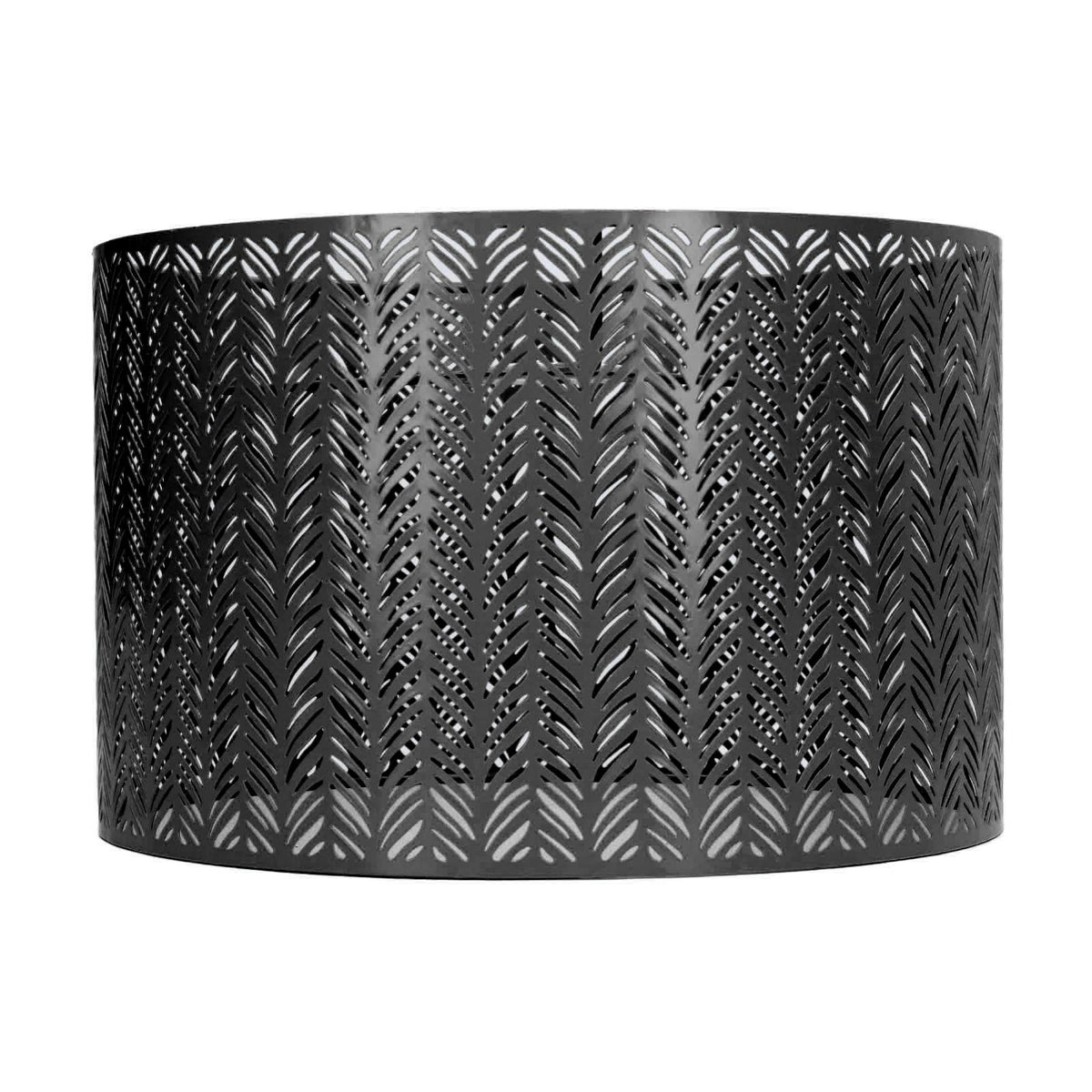 Drum Lamp Shade E27 E14 Clip Fir Leaf Shape Hollow Out Metal Decorative Lampshade Cover for Table Wall Ceiling Lamp Black
