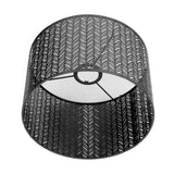 Drum Lamp Shade E27 E14 Clip Fir Leaf Shape Hollow Out Metal Decorative Lampshade Cover for Table Wall Ceiling Lamp Black - Close-Up Angle
