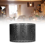Drum Lamp Shade E27 E14 Clip Fir Leaf Shape Hollow Out Metal Decorative Lampshade Cover for Table Wall Ceiling Lamp Black - Extra Image