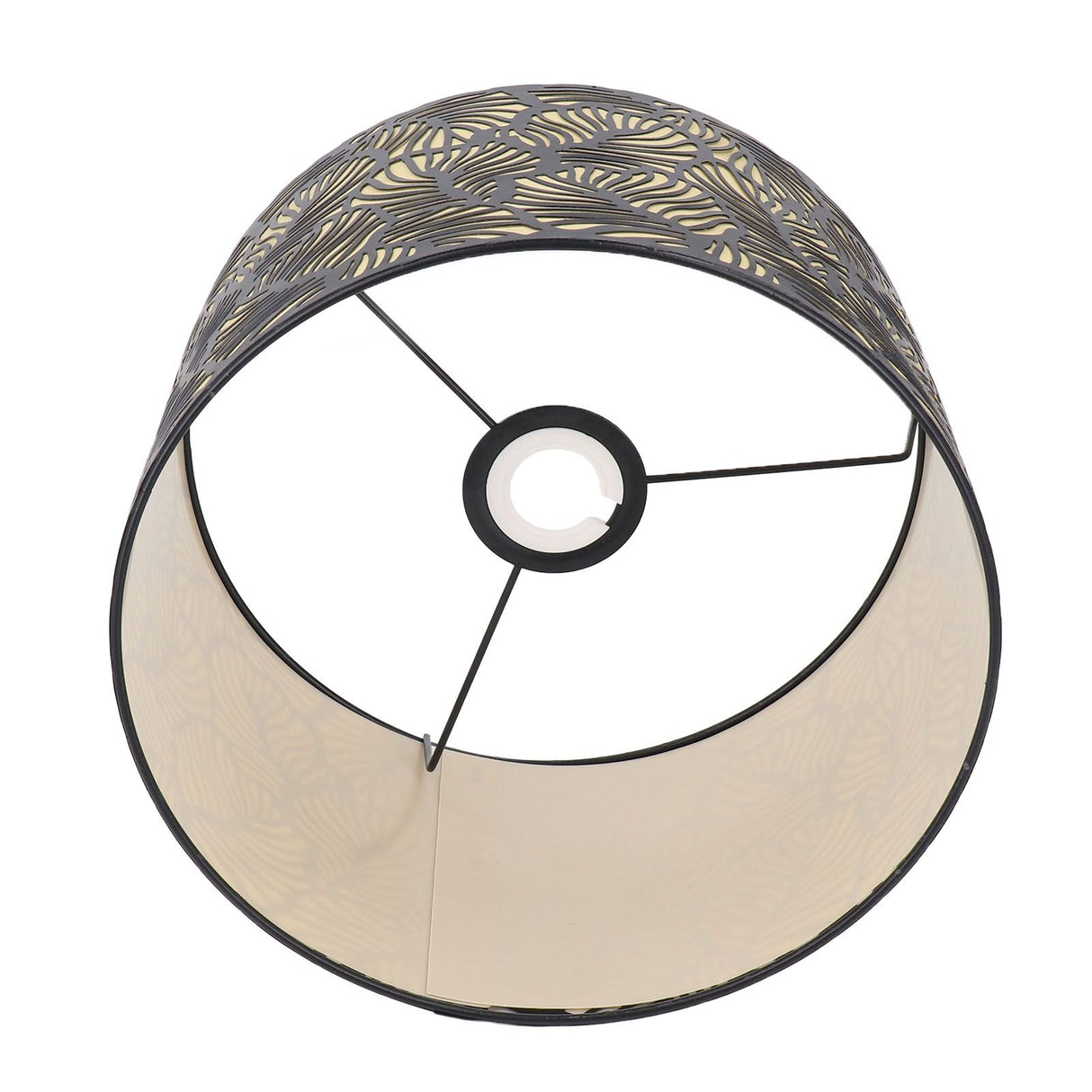 Black Hollow Metal Lampshade with Yellow Lining Metal Table Lamp Light Shade for E27 E14 Caliber Base