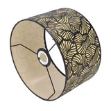 Black Hollow Metal Lampshade with Yellow Lining Metal Table Lamp Light Shade for E27 E14 Caliber Base