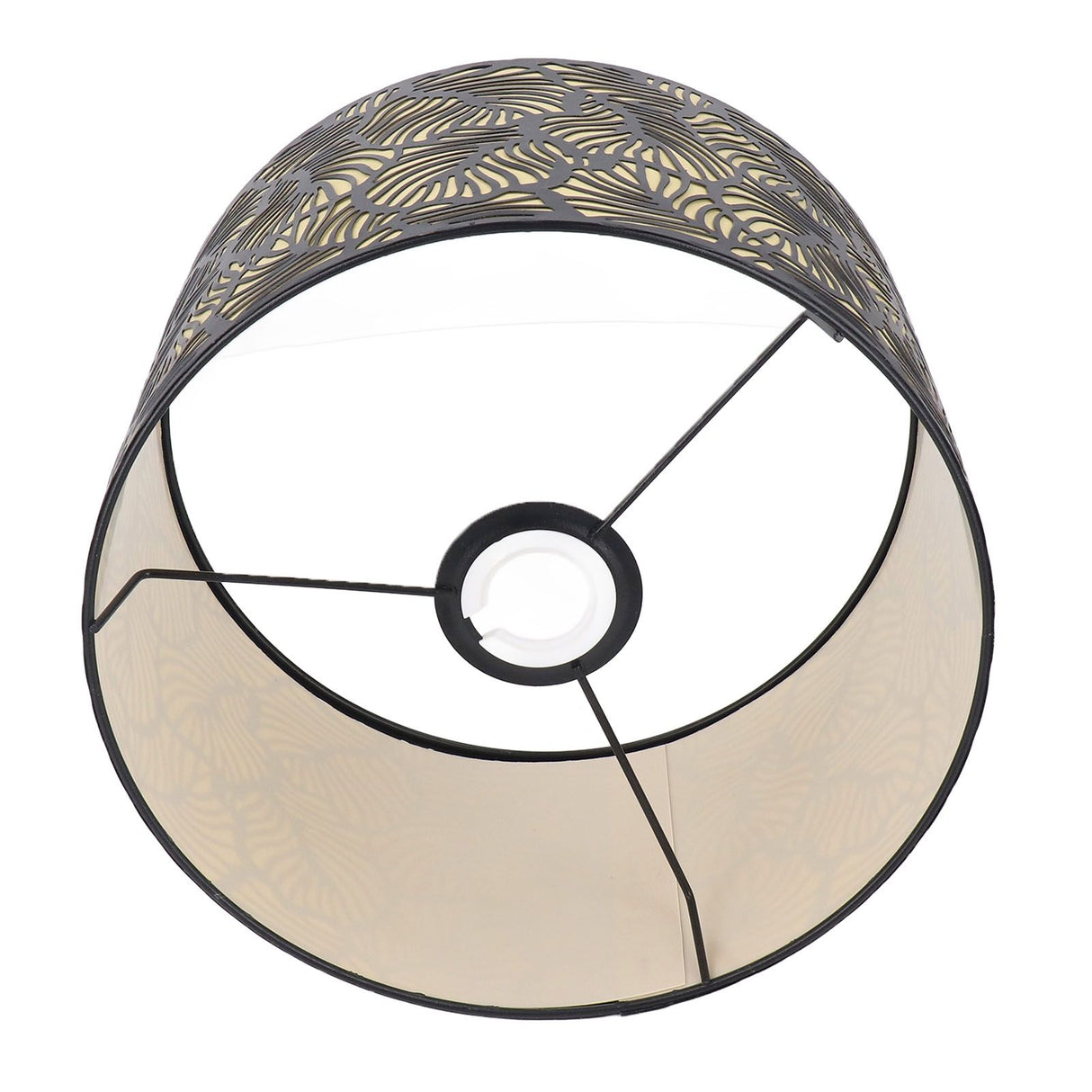 Black Hollow Metal Lampshade with Yellow Lining Metal Table Lamp Light Shade for E27 E14 Caliber Base