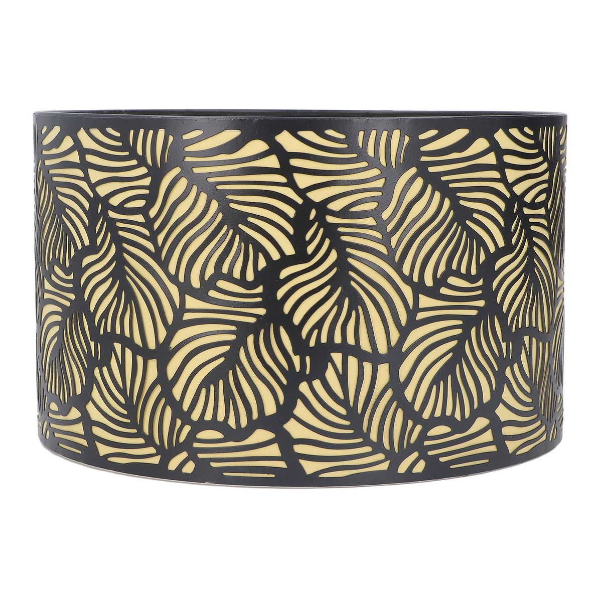 Black Hollow Metal Lampshade with Yellow Lining Metal Table Lamp Light Shade for E27 E14 Caliber Base