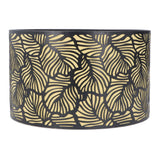 Black Hollow Metal Lampshade with Yellow Lining Metal Table Lamp Light Shade for E27 E14 Caliber Base - Low Angle
