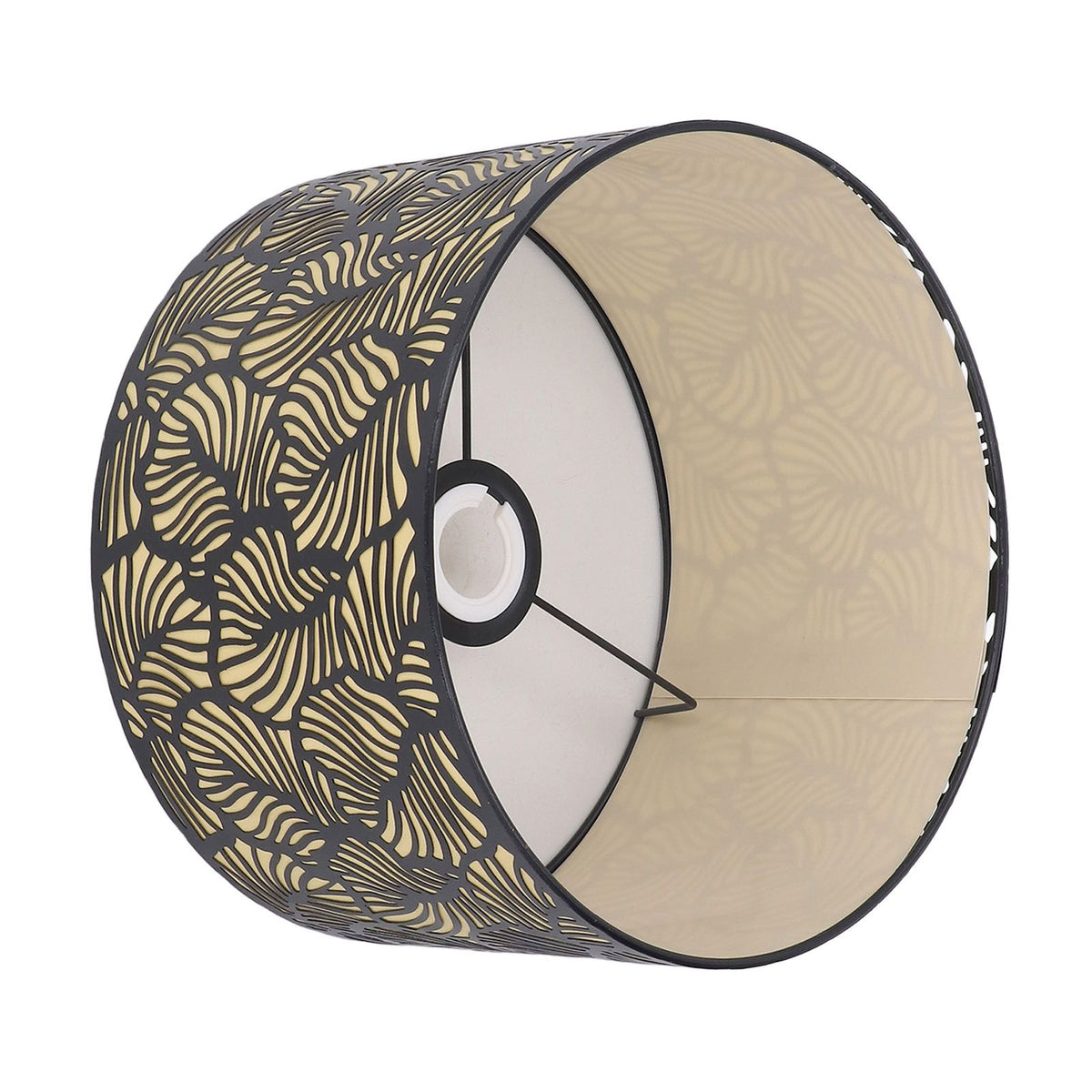 Black Hollow Metal Lampshade with Yellow Lining Metal Table Lamp Light Shade for E27 E14 Caliber Base