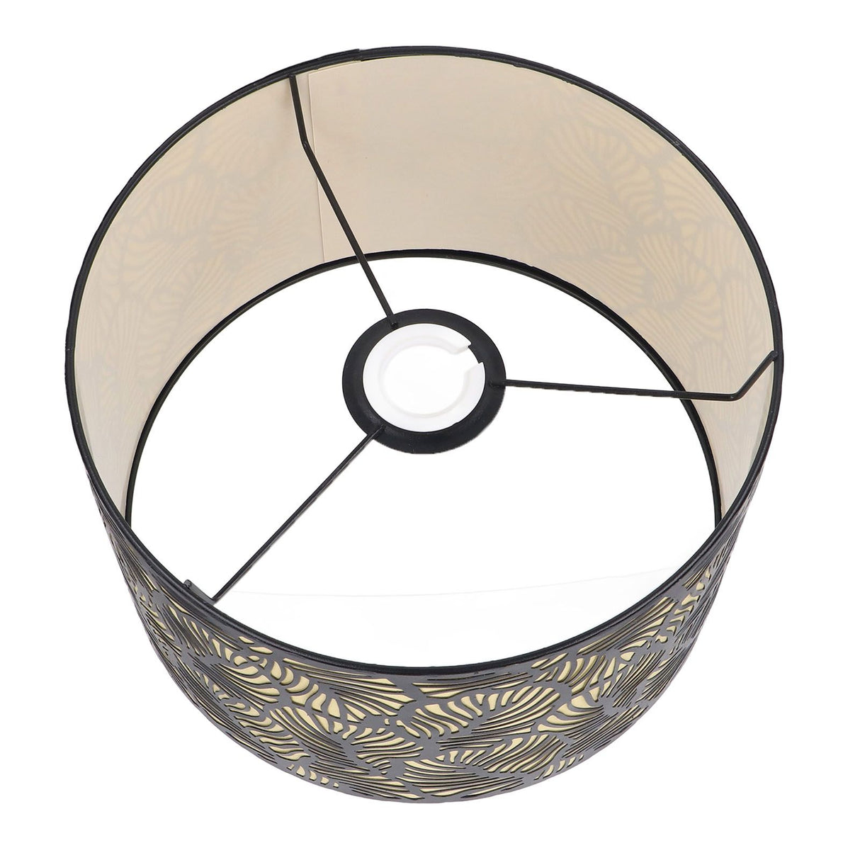Black Hollow Metal Lampshade with Yellow Lining Metal Table Lamp Light Shade for E27 E14 Caliber Base