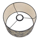 Black Hollow Metal Lampshade with Yellow Lining Metal Table Lamp Light Shade for E27 E14 Caliber Base
