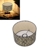 Black Hollow Metal Lampshade with Yellow Lining Metal Table Lamp Light Shade for E27 E14 Caliber Base