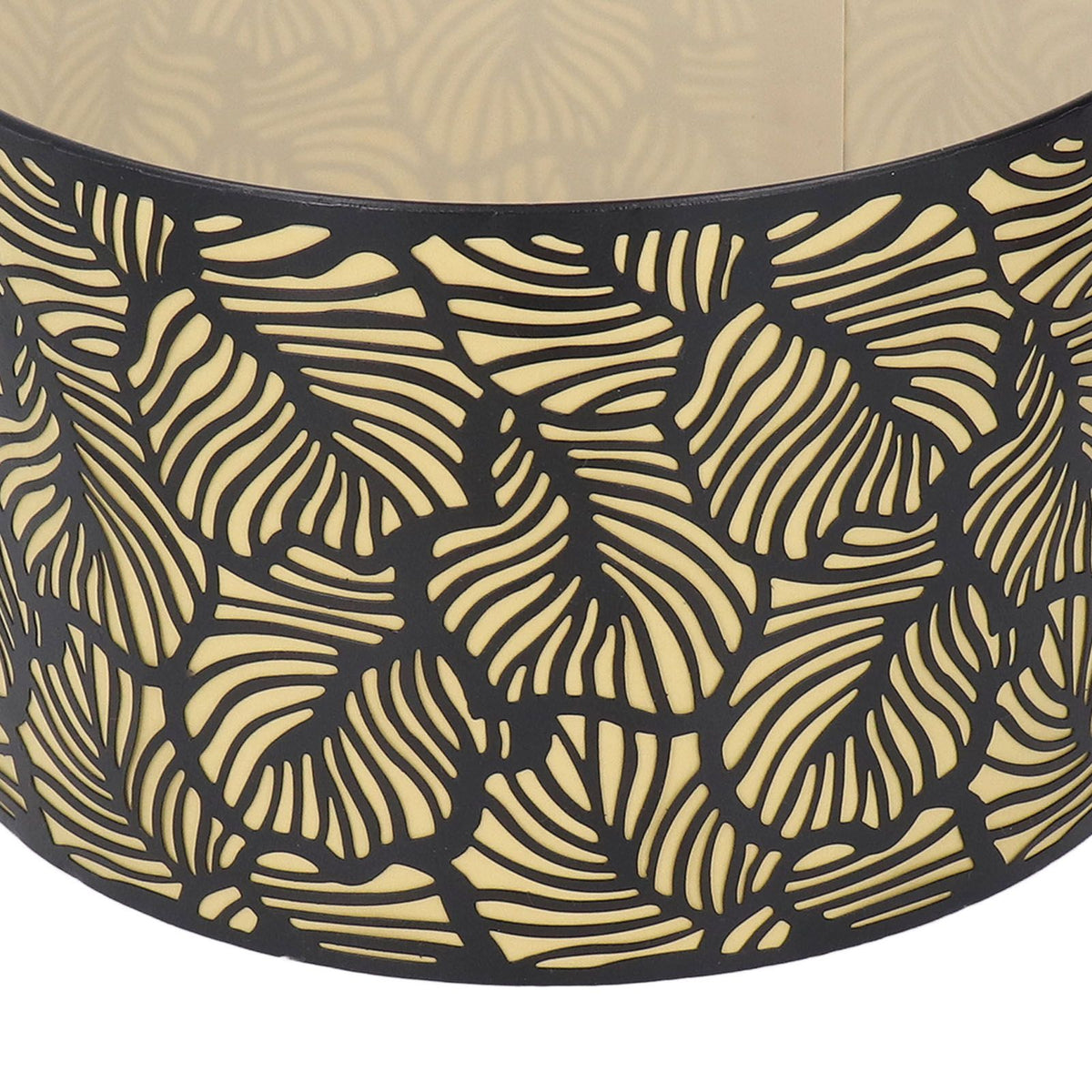 Black Hollow Metal Lampshade with Yellow Lining Metal Table Lamp Light Shade for E27 E14 Caliber Base