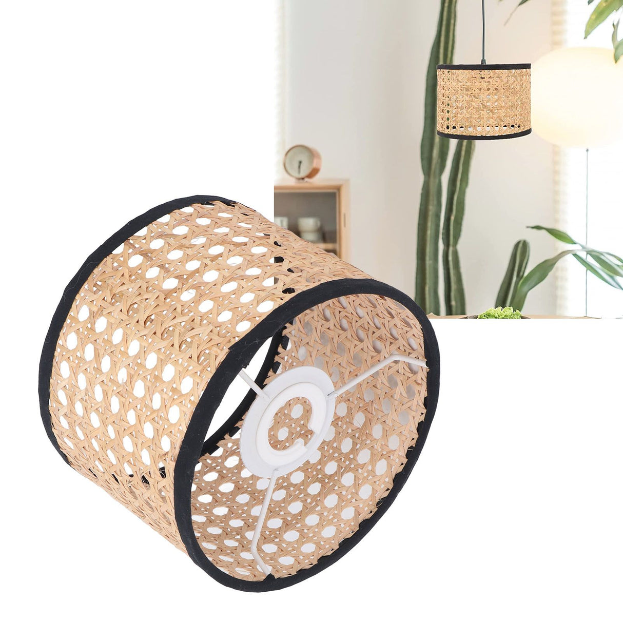Rattan Lamp Shade Universal Rattan Woven Lampshade Lamp Cover for E27 E14 Chandelier Lamp Pendant Light Ceiling Lamp