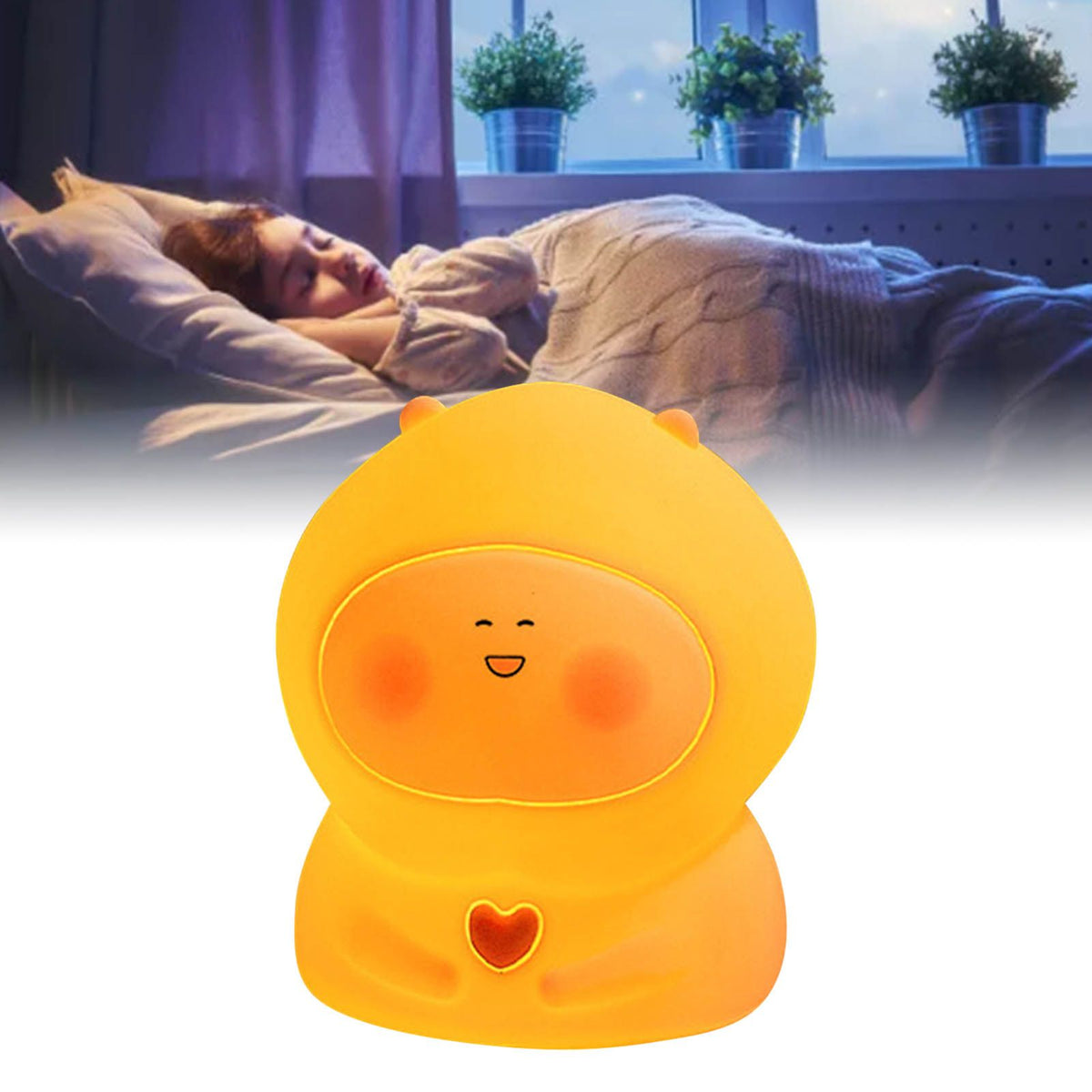 USB Fat Peach Night Tap Lamp with Timing Function Intelligent Colorful Silicone Tap Lamp for Teen Girls Bedroom