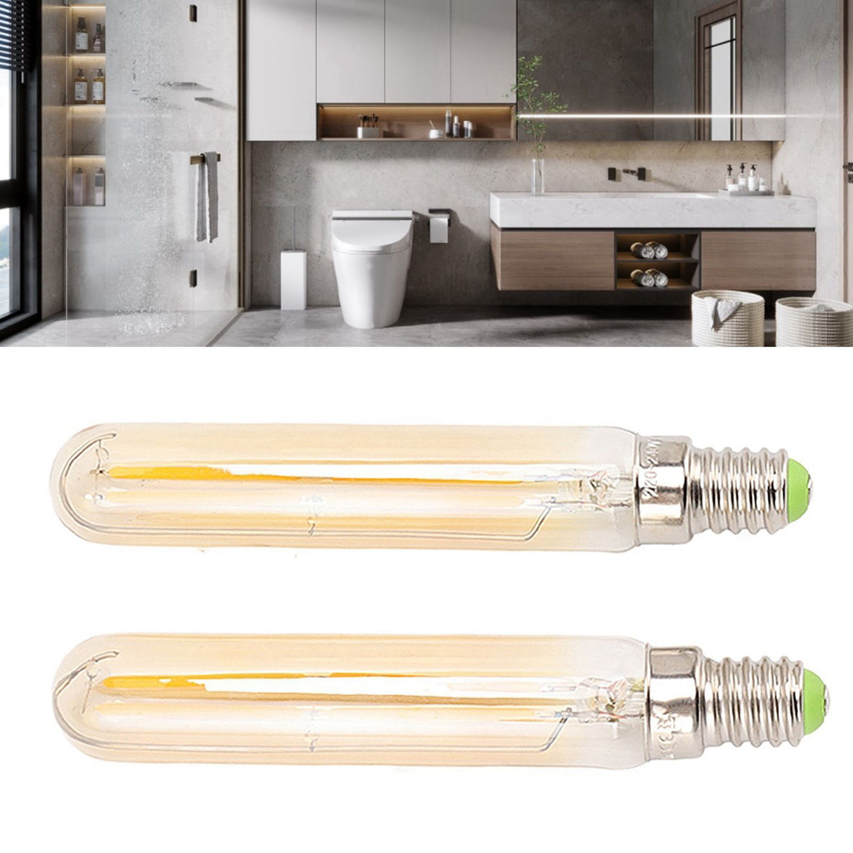 2Pcs LED Tube Bulb 4W E14 2300K Tubular Light Lamp Bulbs T20x120 220‑240V for Lighting
