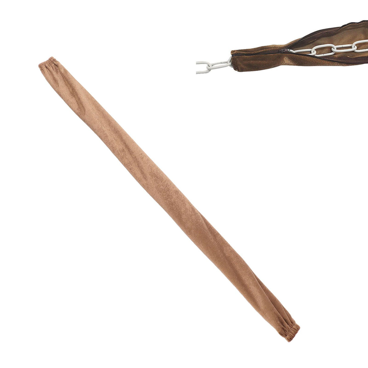 Chain Cover Dustproof Wire Flannelette Cloth 60cm Length 5cm Width with Zipper for Protection Light Brown