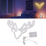 Neon Light LED Sign USB Battery Powered Christmas Holiday Bedroom Wall Decor Ornaments Warm Light