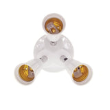E27 Light Bulb Socket Adapter Splitter to 3 Heads Adjustable Angles for Wide Coverage Indoor Outdoor Use - Front View
