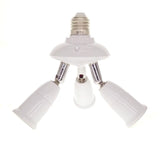 E27 Light Bulb Socket Adapter Splitter to 3 Heads Adjustable Angles for Wide Coverage Indoor Outdoor Use