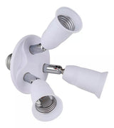E27 Light Bulb Socket Adapter Splitter to 3 Heads Adjustable Angles for Wide Coverage Indoor Outdoor Use