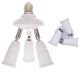 E27 Light Bulb Socket Adapter Splitter to 3 Heads Adjustable Angles for Wide Coverage Indoor Outdoor Use
