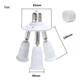E27 Light Bulb Socket Adapter Splitter to 3 Heads Adjustable Angles for Wide Coverage Indoor Outdoor Use