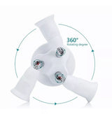 E27 Light Bulb Socket Adapter Splitter to 3 Heads Adjustable Angles for Wide Coverage Indoor Outdoor Use