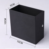 Modern LED Wall Sconce Aluminum Indoor LED Wall Mounted Lamp for Bedroom Hallway Black 10W White Light 6000K