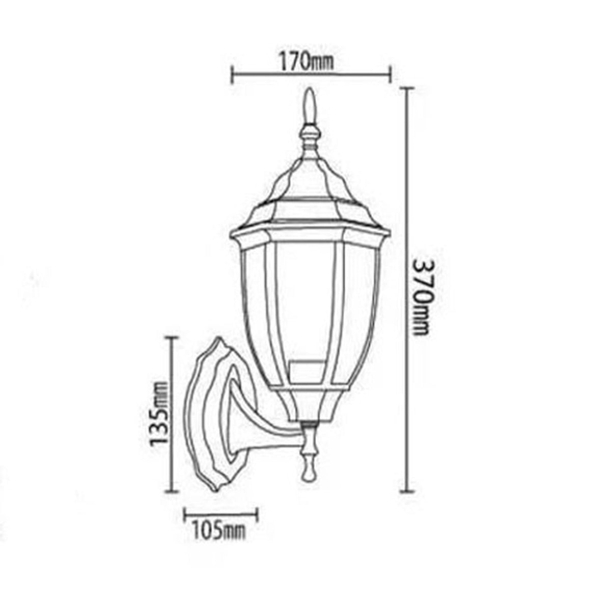 Hex Garden Wall Lamp Waterproof Outdoor Wall Light Corridor Courtyard Balcony Lamp Black