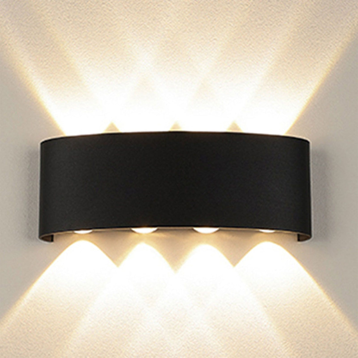 Up and Down Lights 8W 4000K Black Frame 8 Lamp Beads IP65 Waterproof LED Wall Lights for Bedroom Office Hotel