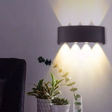 Up and Down Lights 8W 4000K Black Frame 8 Lamp Beads IP65 Waterproof LED Wall Lights for Bedroom Office Hotel