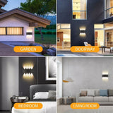 Up and Down Lights 8W 4000K Black Frame 8 Lamp Beads IP65 Waterproof LED Wall Lights for Bedroom Office Hotel