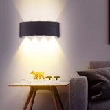 Up and Down Lights 8W 4000K Black Frame 8 Lamp Beads IP65 Waterproof LED Wall Lights for Bedroom Office Hotel