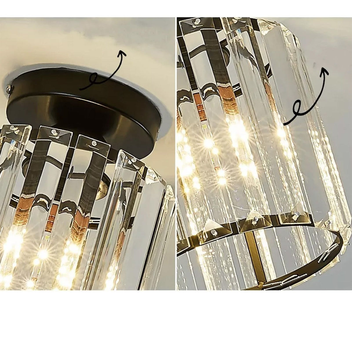 Ceiling Light Shade Lampshade Lamp Cover Simple Elegant Style Home Decoration for Room Round Without Bulb