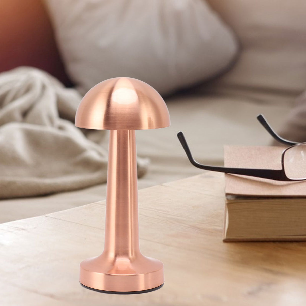 Mushroom Table Lamp Rechargeable Bedside Light Stepless Dimming Touch Control Home Decoration