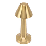 LED Table Lamp 3W 3 Colors Stepless Dimming USB Rechargeable Cordless LED Bedside Light Gold - Front View