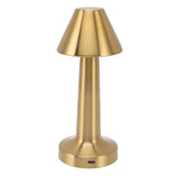 LED Table Lamp 3W 3 Colors Stepless Dimming USB Rechargeable Cordless LED Bedside Light Gold