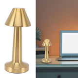 LED Table Lamp 3W 3 Colors Stepless Dimming USB Rechargeable Cordless LED Bedside Light Gold