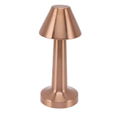 LED Table Lamp 3W 3 Colors Stepless Dimming USB Rechargeable Cordless LED Bedside Light Rose Gold - Side View