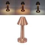 LED Table Lamp 3W 3 Colors Stepless Dimming USB Rechargeable Cordless LED Bedside Light Rose Gold