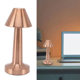 LED Table Lamp 3W 3 Colors Stepless Dimming USB Rechargeable Cordless LED Bedside Light Rose Gold