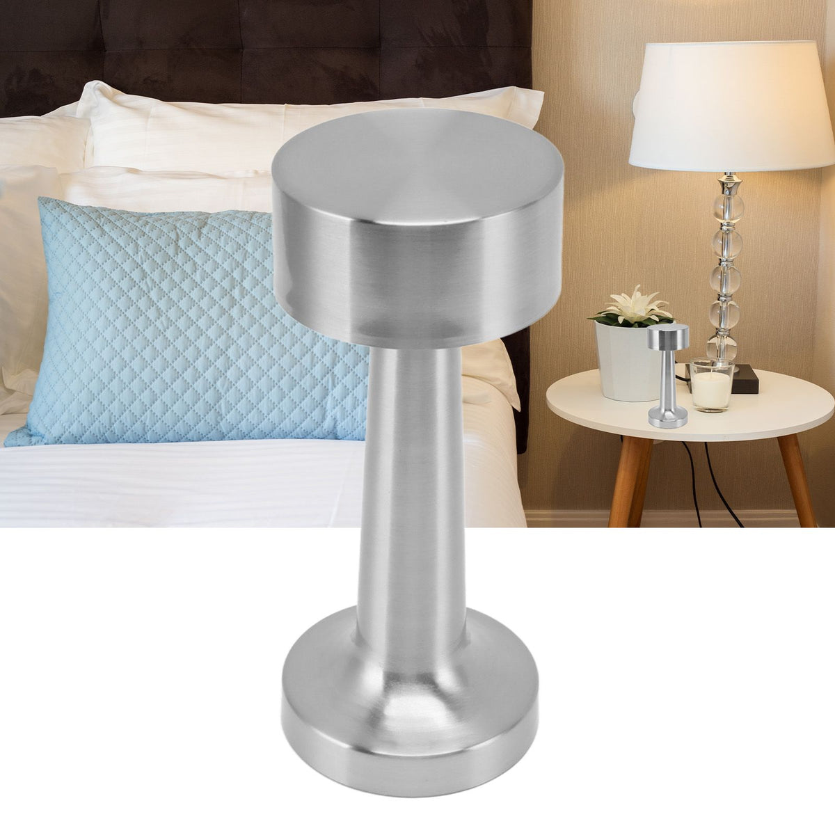 Cordless Table Lamp 3 Gear Dimming Portable Rechargeable 1800mAh Battery Bar Mood Light for Home